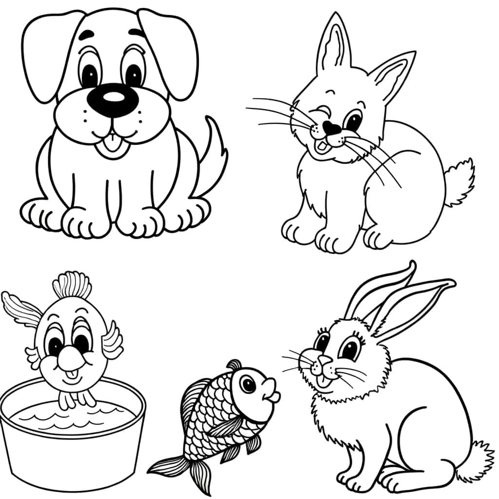 Coloriage Animaux domestiques à imprimer et colorier