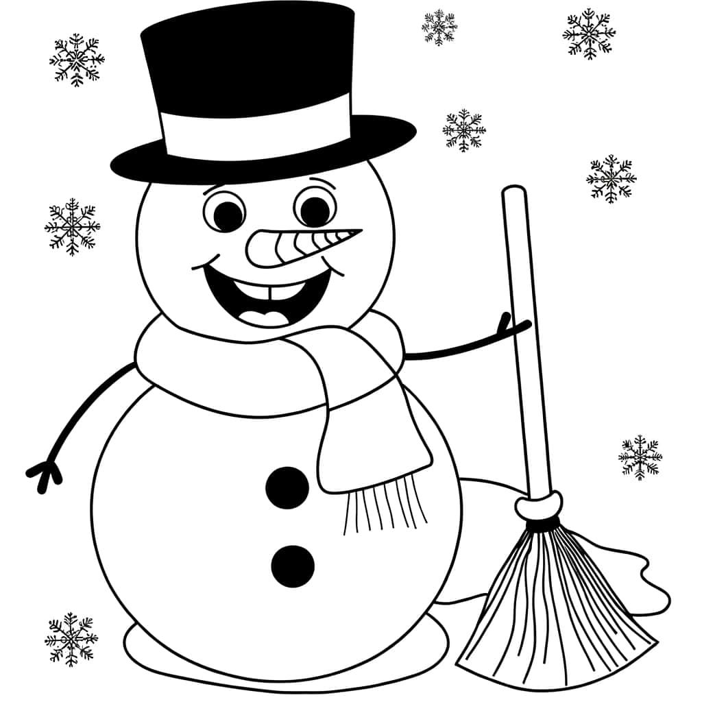 Coloriage Bonhomme de neige à imprimer et colorier