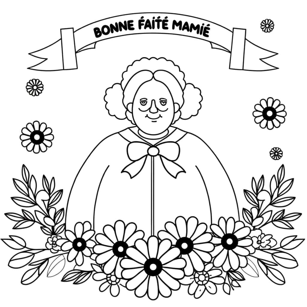 Coloriage Fête des Grands-Mères à imprimer et colorier
