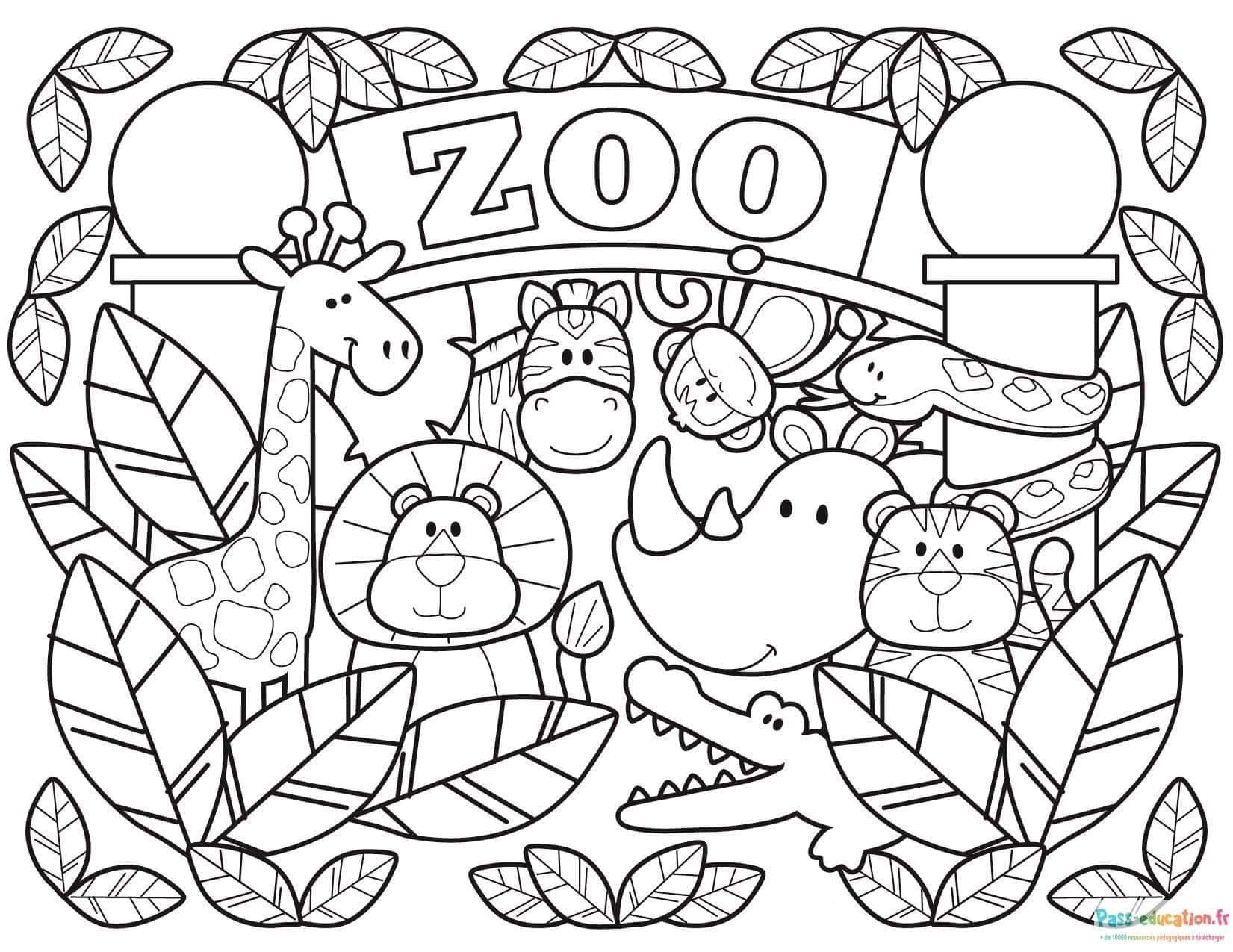 Coloriage Zoo amusant à imprimer et colorier