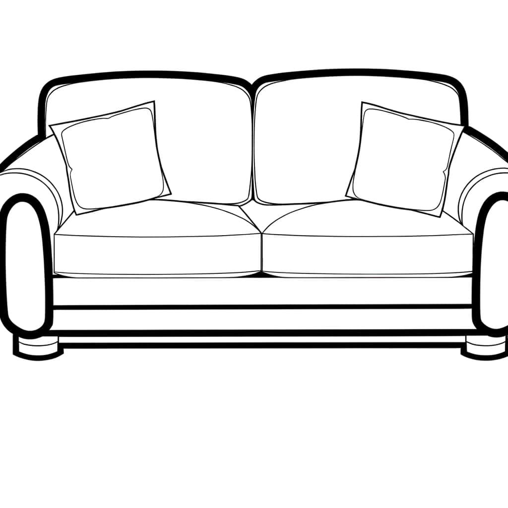 Coloriage Canapé confortable à imprimer et colorier