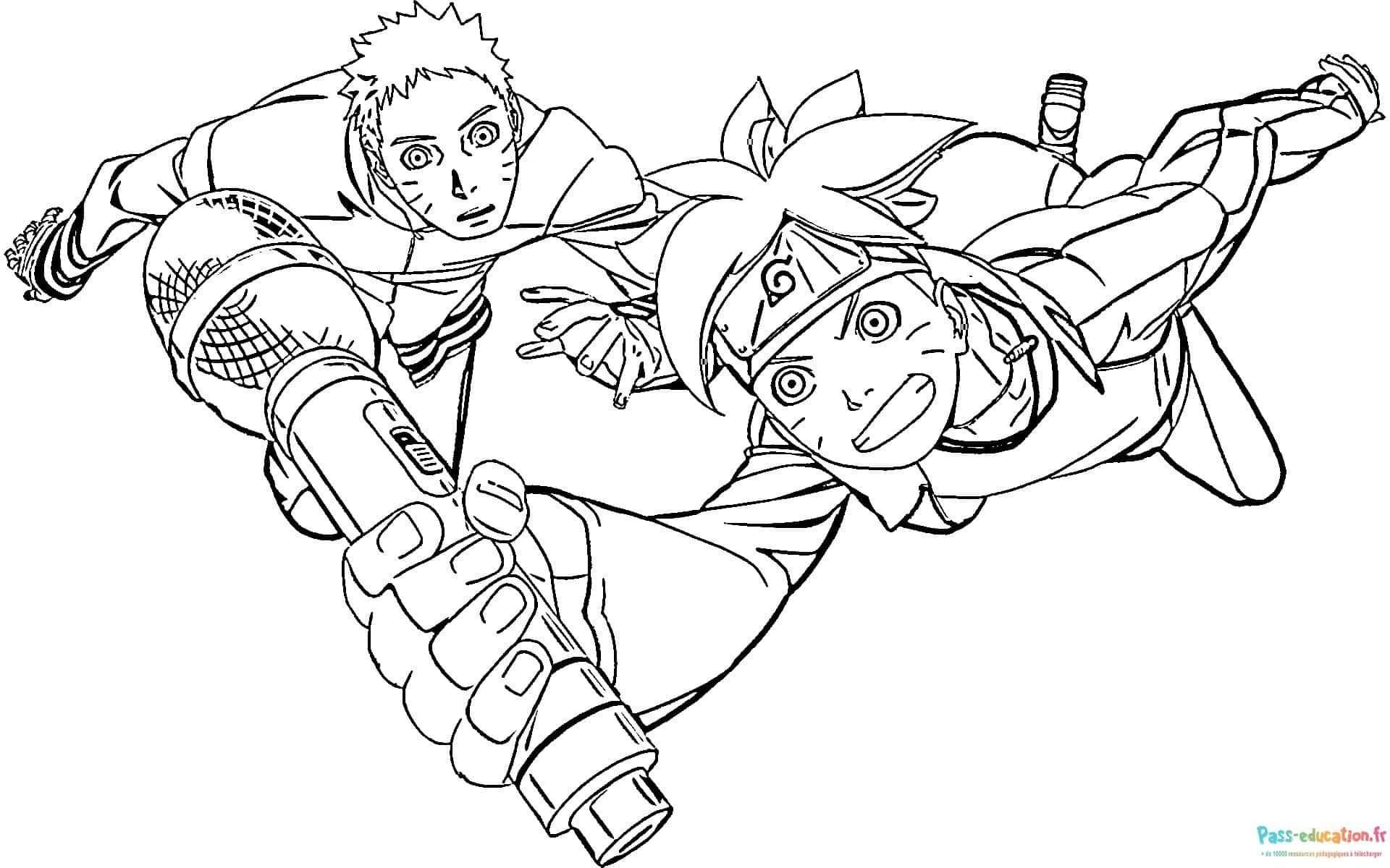 Coloriage Duel Naruto à imprimer et colorier