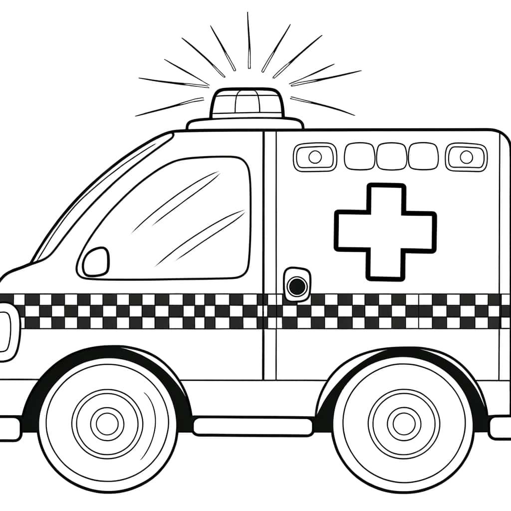 Coloriage Ambulance à imprimer et colorier