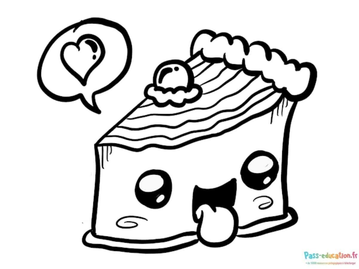 Coloriage Gâteau affectueux à imprimer et colorier