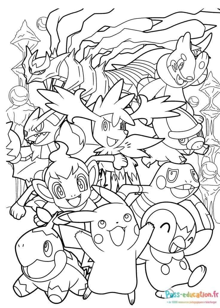 Coloriage Aventure Pokémon à imprimer et colorier