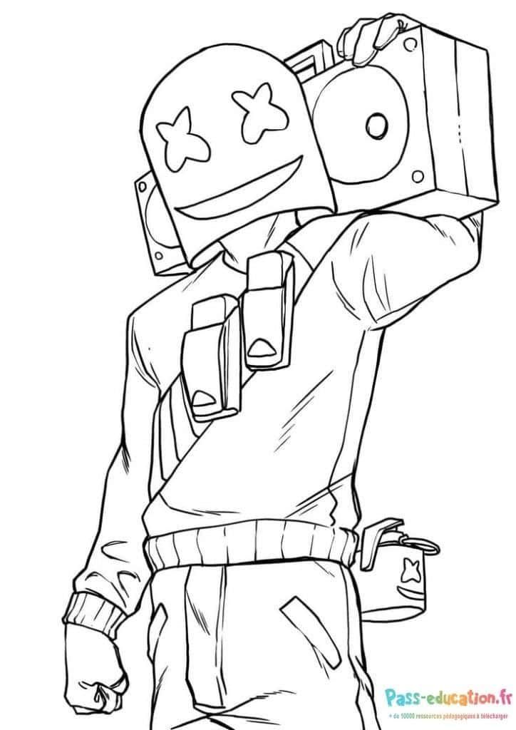 Coloriage DJ Yonder Fortnite à imprimer et colorier