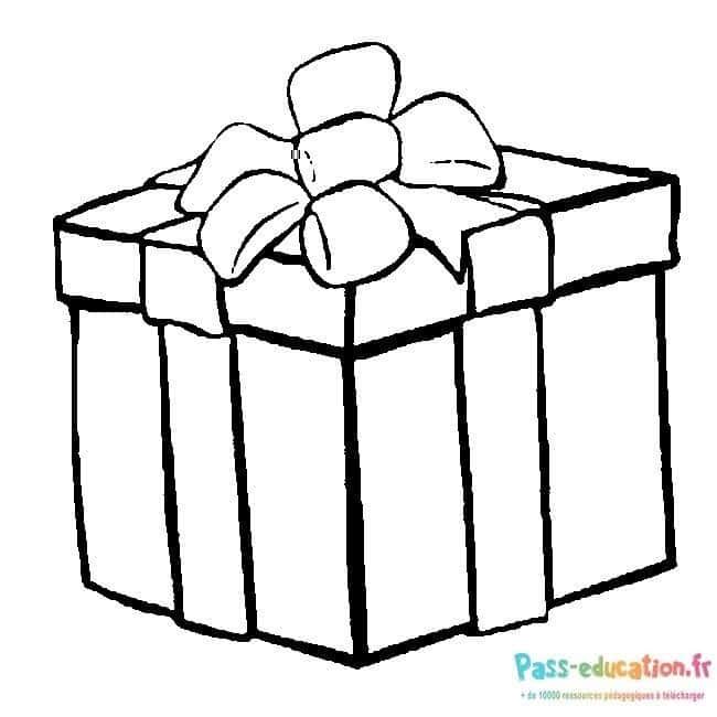 Coloriage Boîte cadeau surprise à imprimer et colorier