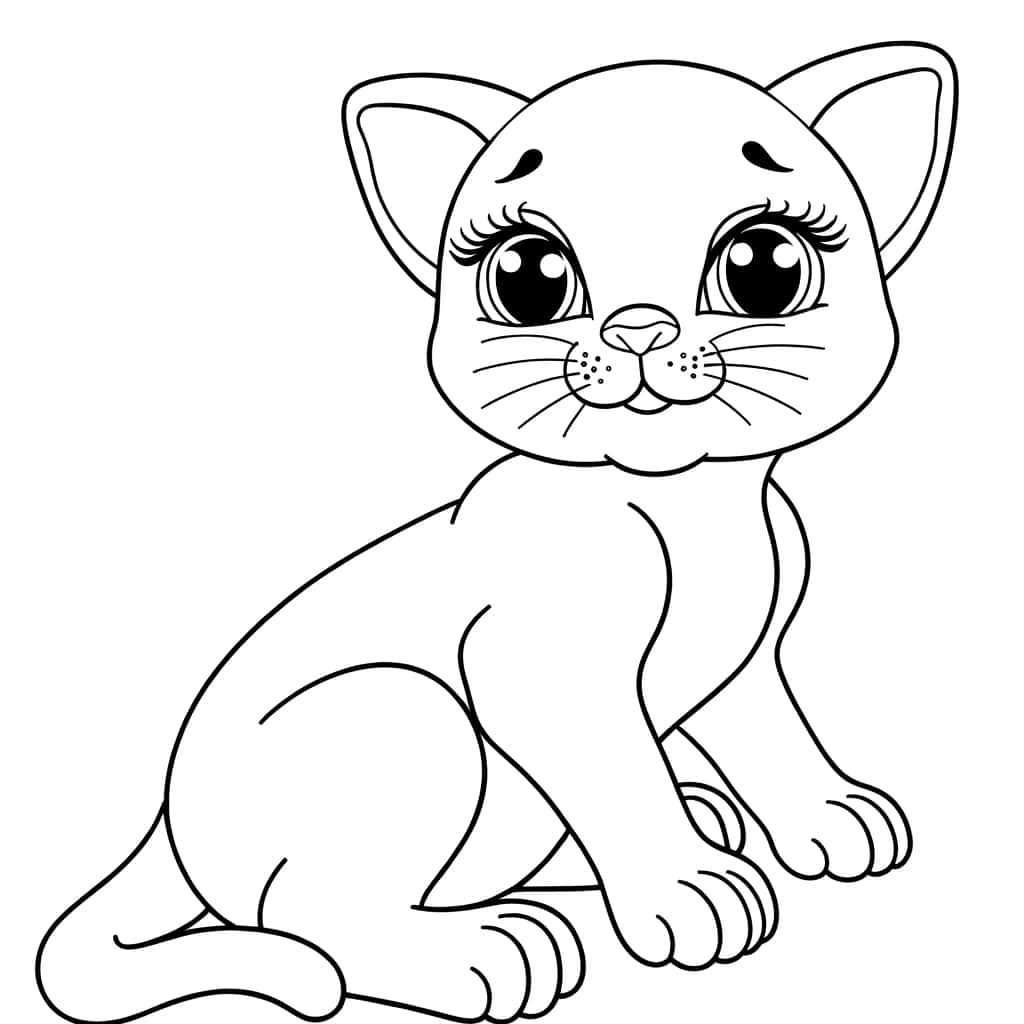 Coloriage Chaton attendrissant à imprimer et colorier