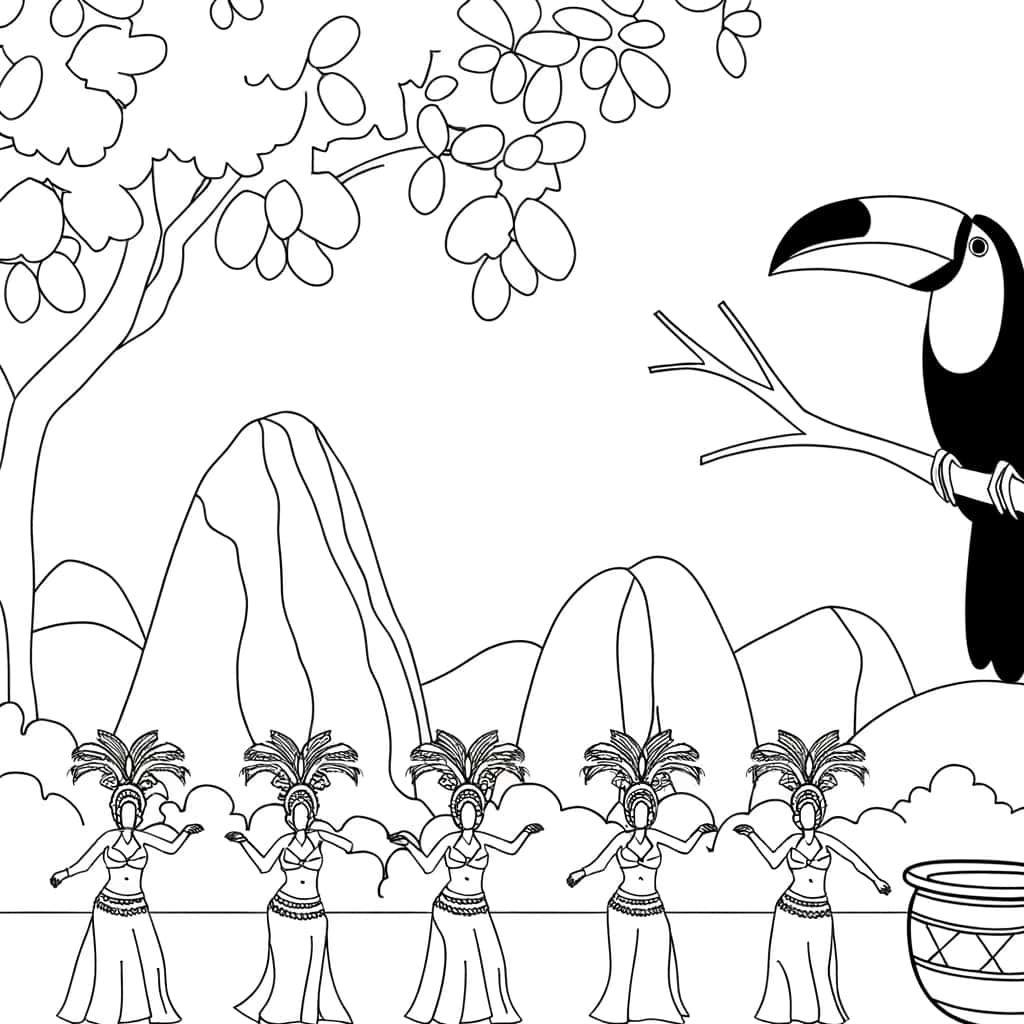 Coloriage Danse brésilienne à imprimer et colorier