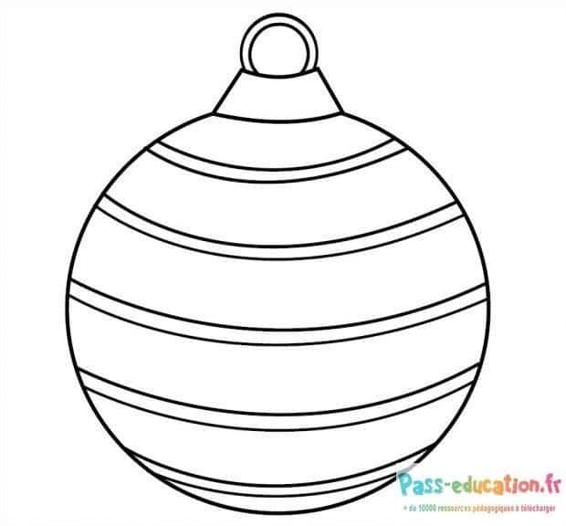 Coloriage Boule de Noël à imprimer et colorier