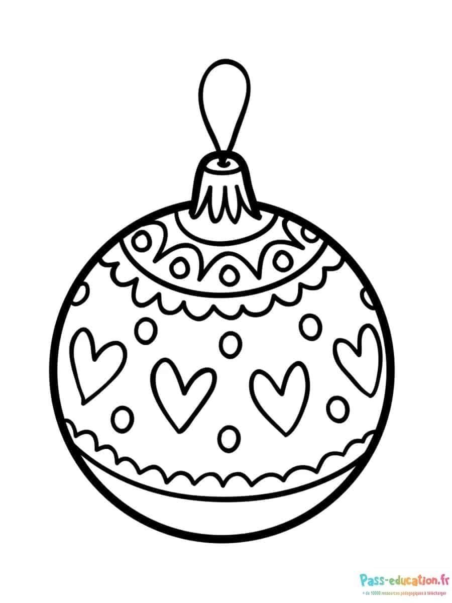 Coloriage Boule de Noël à imprimer et colorier