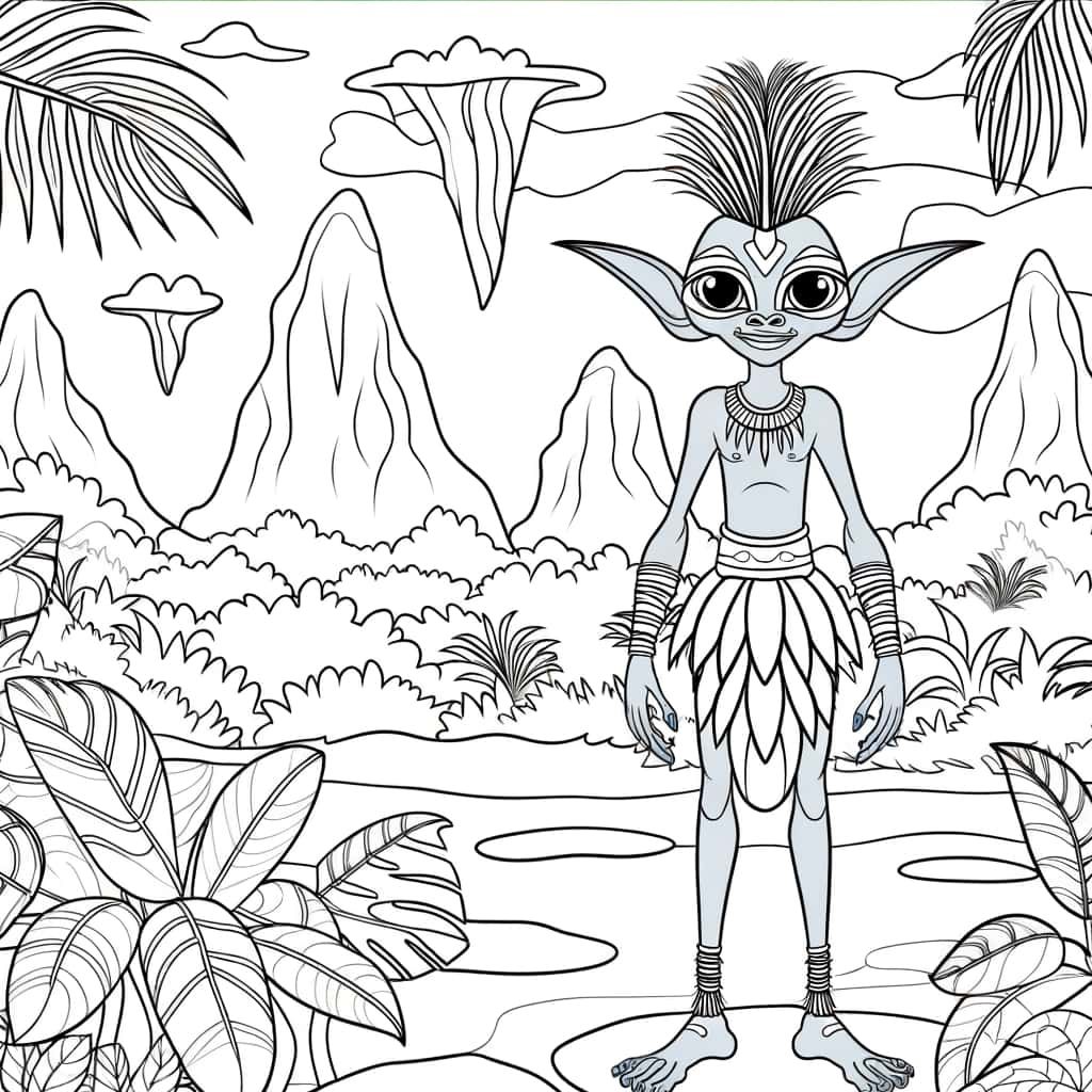Coloriage Avatar jungle fantastique à imprimer et colorier