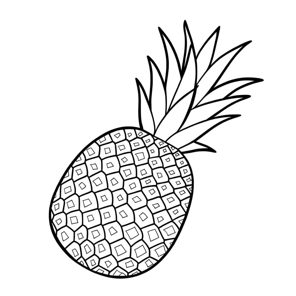 Coloriage Ananas stylisé à imprimer et colorier