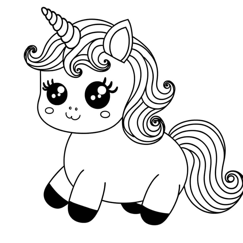 Coloriage Bébé Licorne à imprimer et colorier