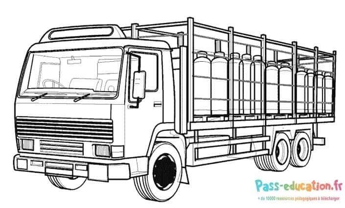 Coloriage Camion citerne à imprimer et colorier