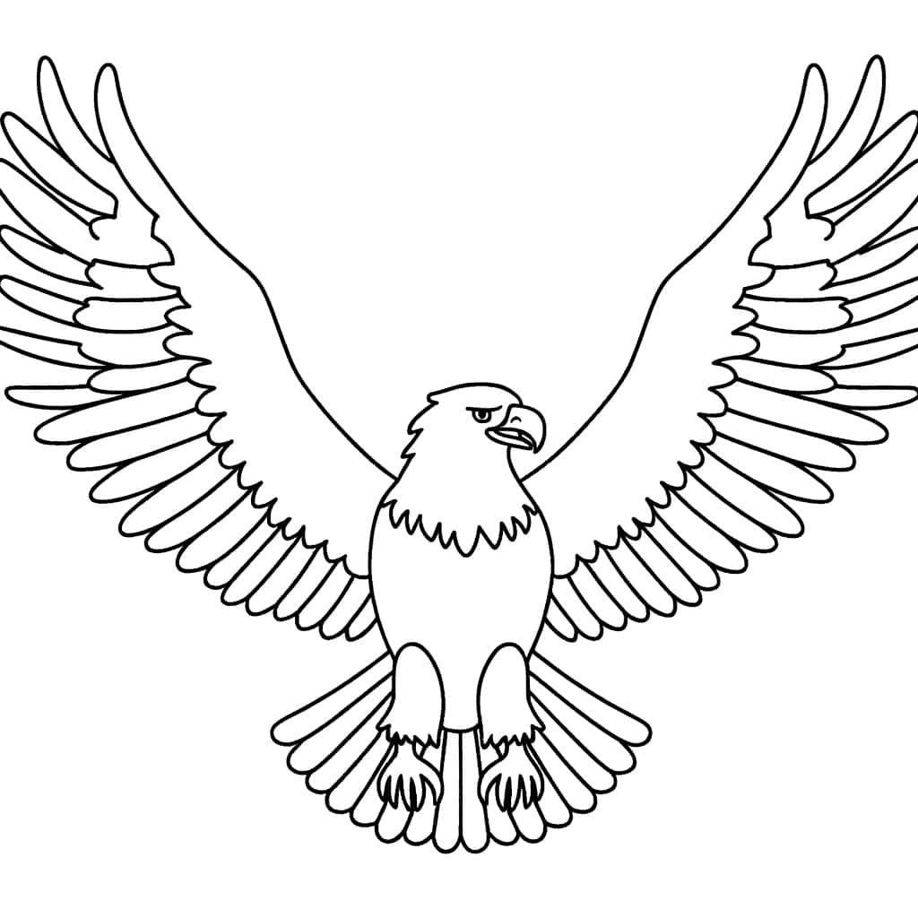 Coloriage Aigle en vol à imprimer et colorier