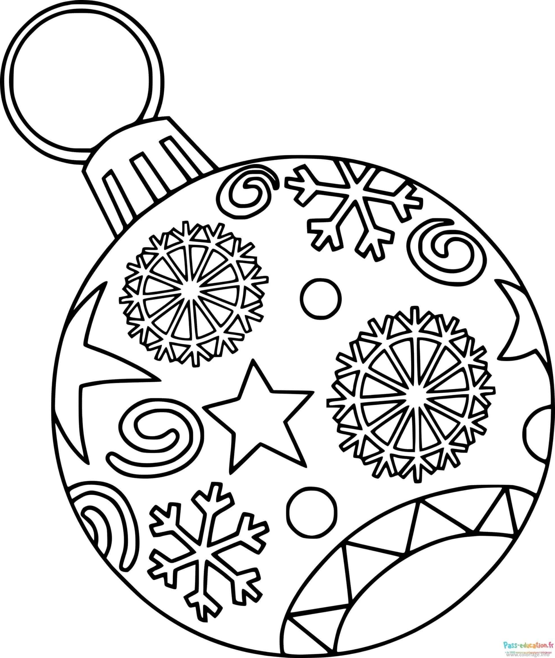Coloriage Boule de Noël à imprimer et colorier
