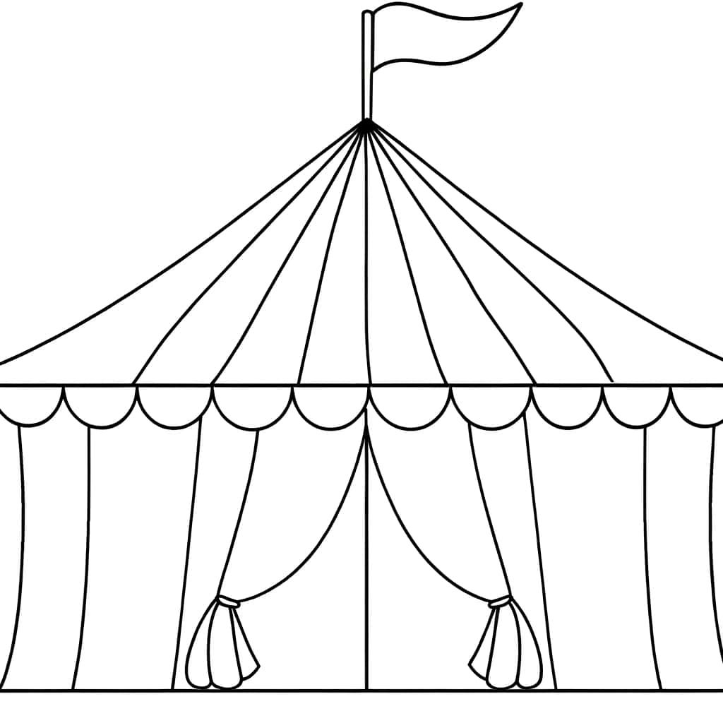 Coloriage Chapiteau de cirque à imprimer et colorier