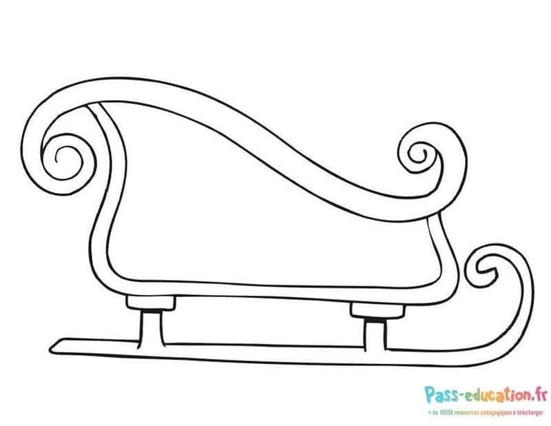 Coloriage Traineau du Père Noël à imprimer et colorier