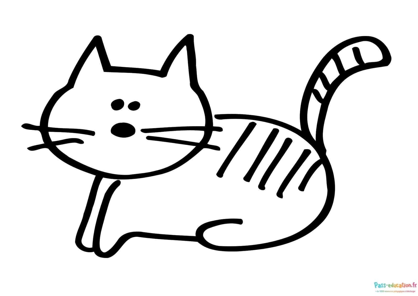 Coloriage Chat assis à imprimer et colorier