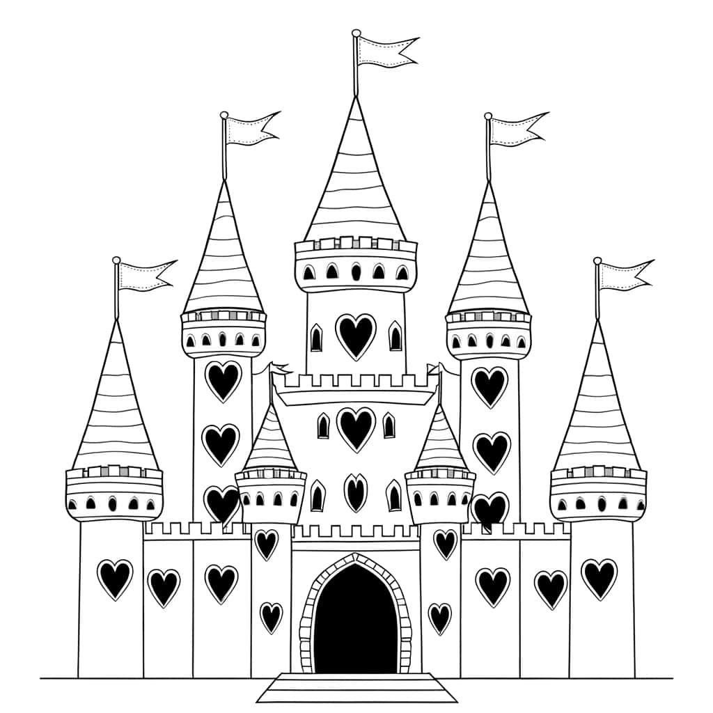 Coloriage Château de princesse à imprimer et colorier