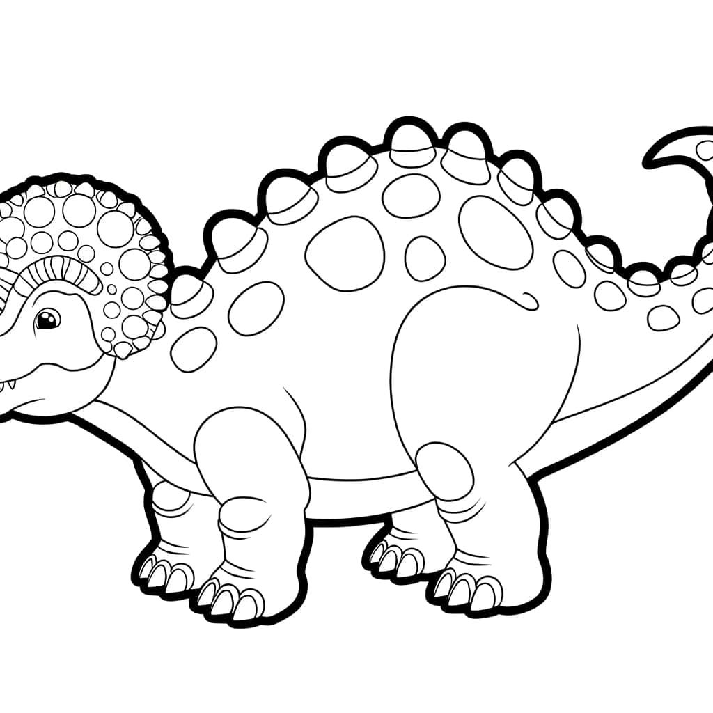 Coloriage Dinosaure Ankylosaure à imprimer et colorier