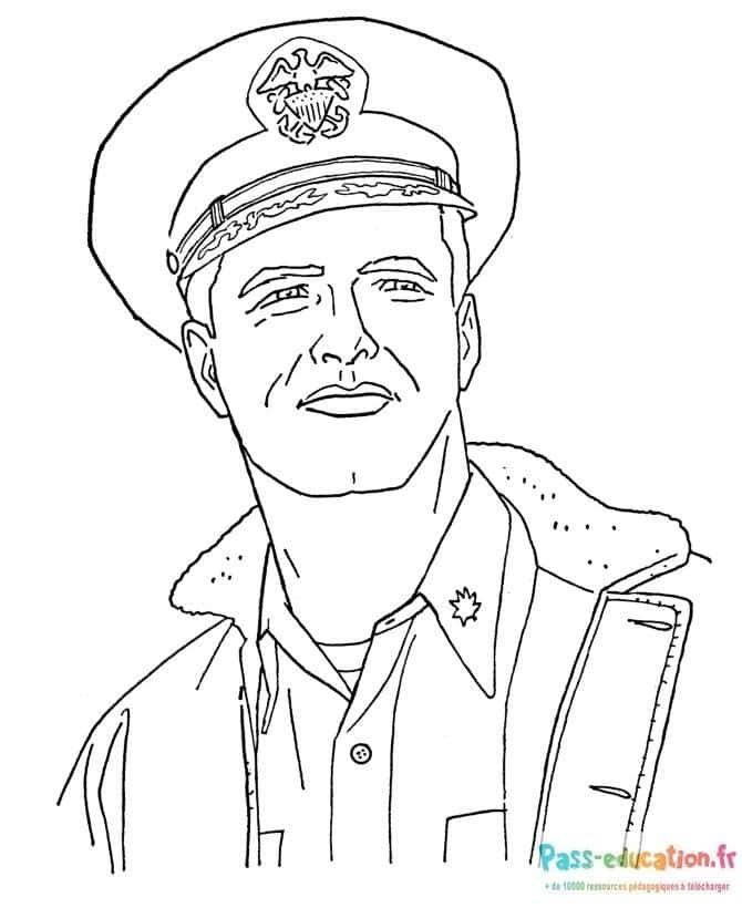 Coloriage Uniforme militaire à imprimer et colorier