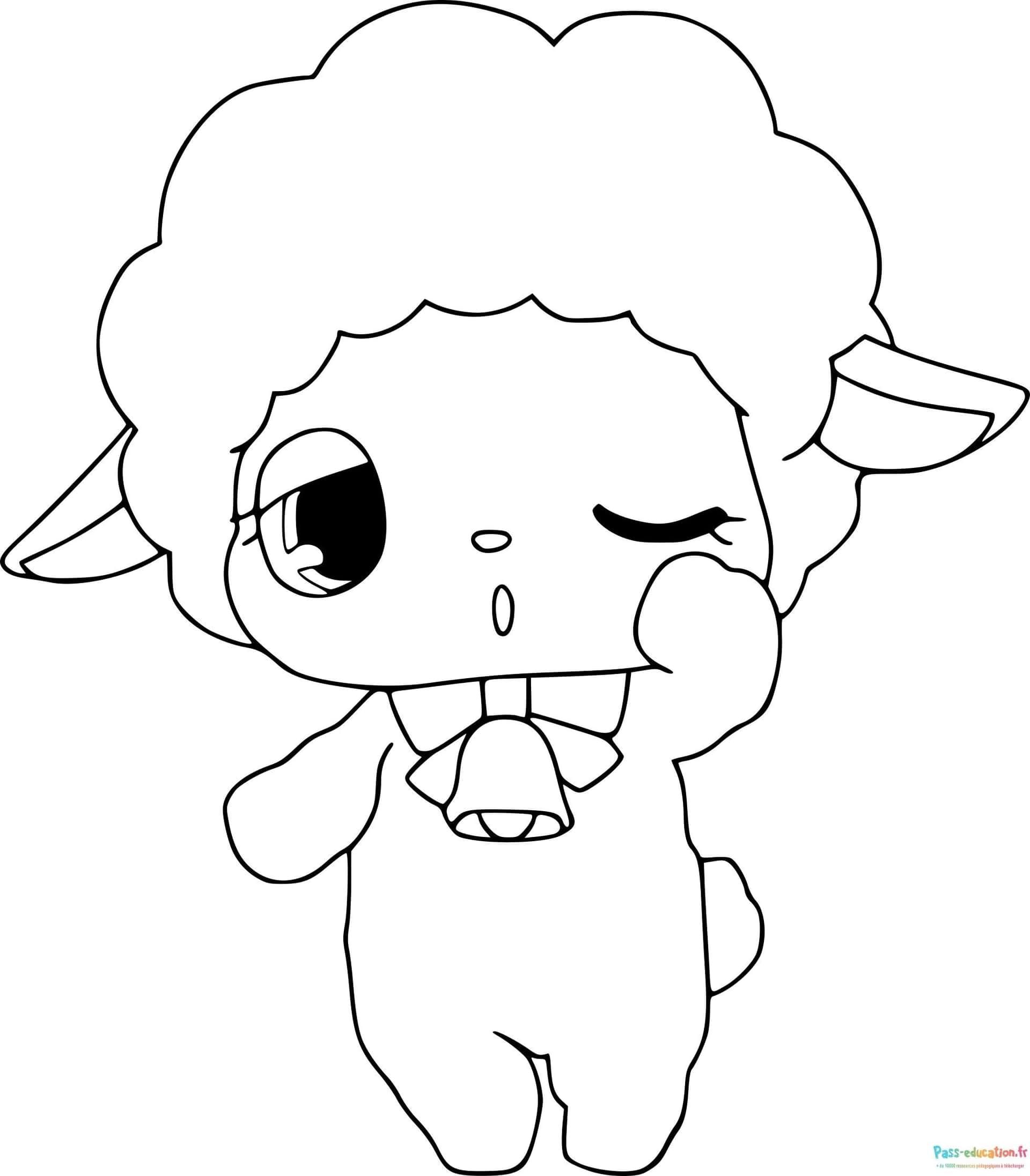 Coloriage Mouton malicieux à imprimer et colorier