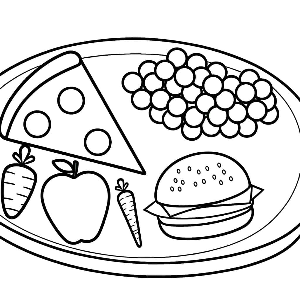 Coloriage Plat alimentaire à imprimer et colorier