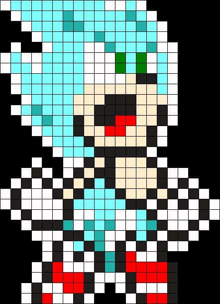 Coloriage Sonic pixel à imprimer et colorier
