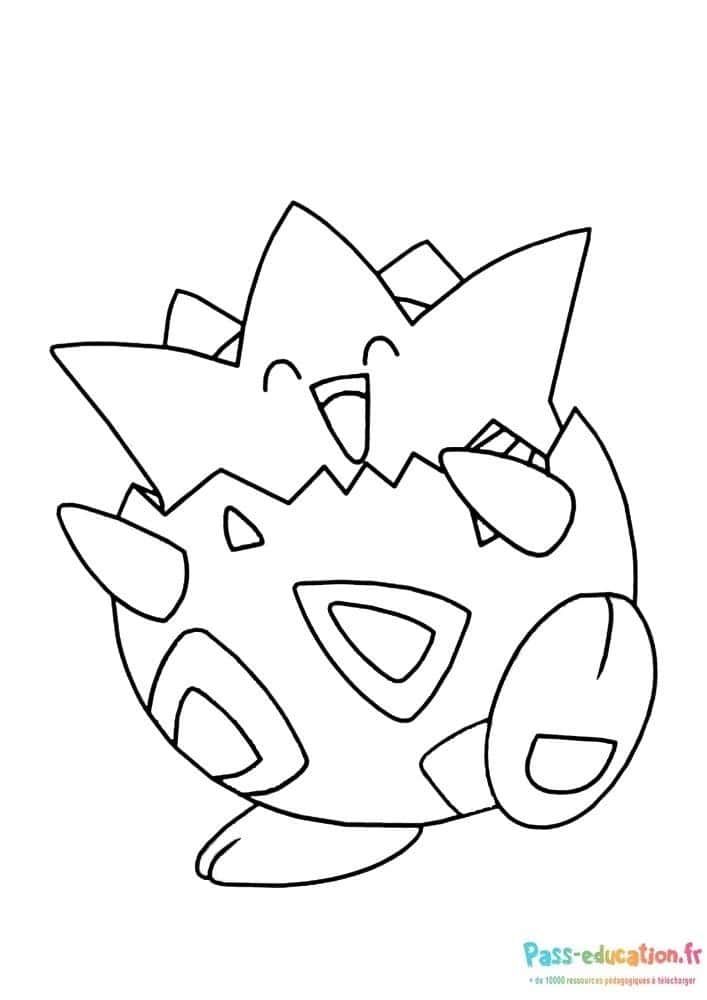 Coloriage Togepi joyeux à imprimer et colorier