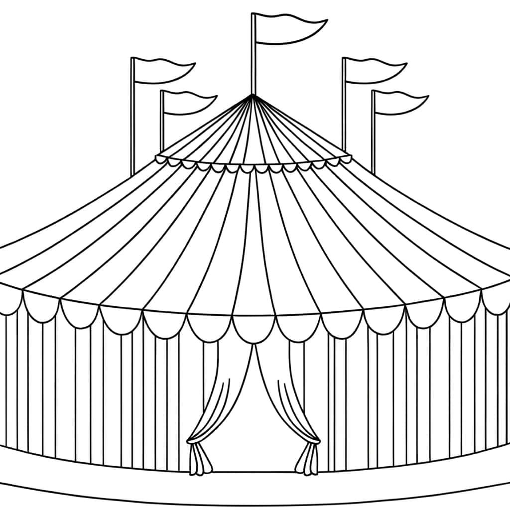 Coloriage Chapiteau Cirque à imprimer et colorier