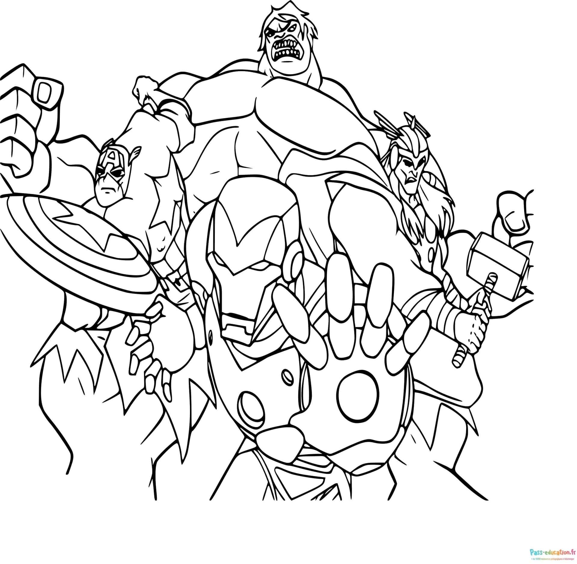 Coloriage Avengers rassemblement à imprimer et colorier
