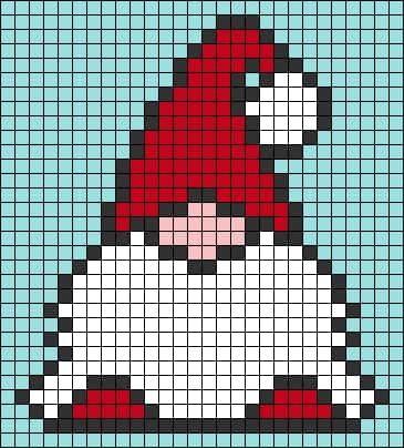Coloriage Père Noël pixelisé à imprimer et colorier