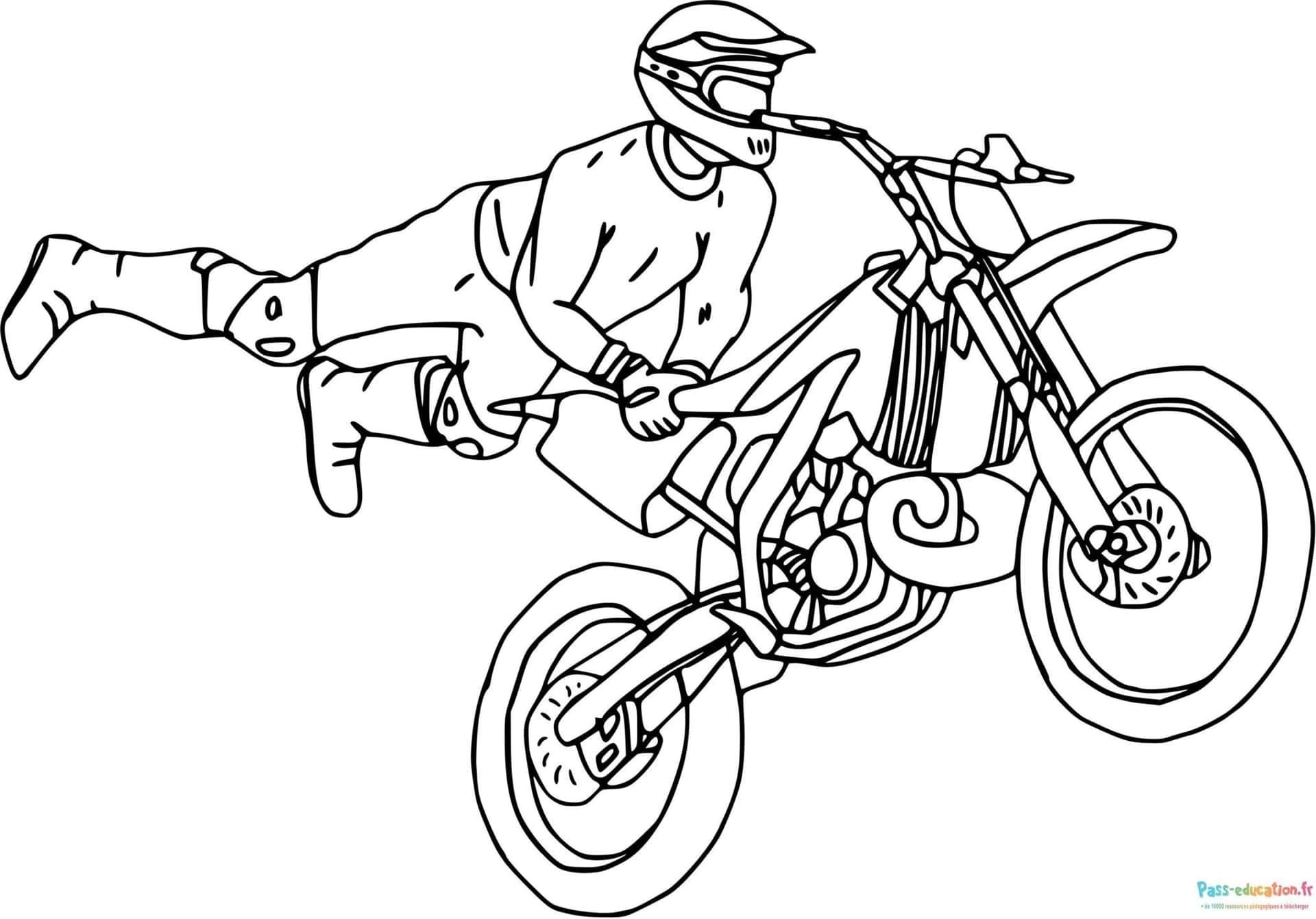 Coloriage Motocross extrême à imprimer et colorier