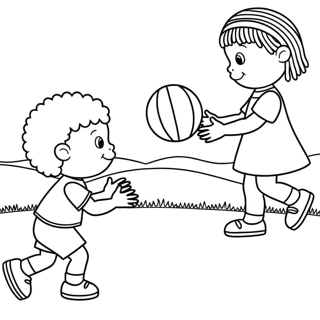Coloriage Jeu de ballon à imprimer et colorier