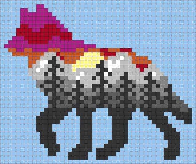Coloriage Loup pixelisé à imprimer et colorier