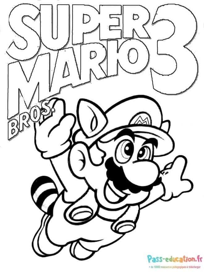Coloriage Super Mario Bros 3 à imprimer et colorier