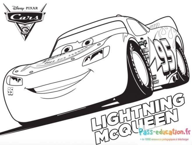 Coloriage Lightning McQueen à imprimer et colorier