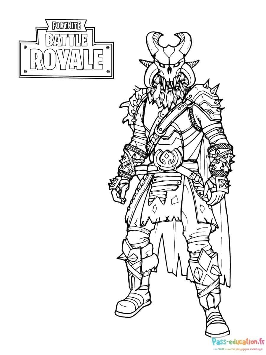 Coloriage Guerrier Viking Fortnite à imprimer et colorier
