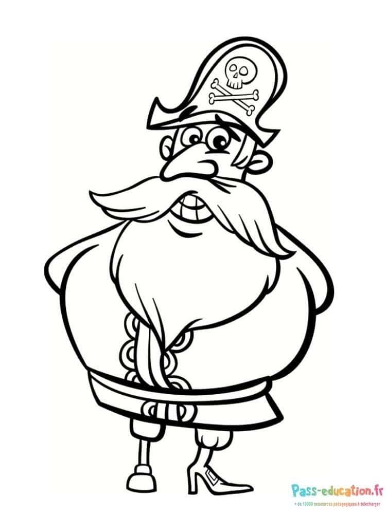 Coloriage Pirate souriant à imprimer et colorier