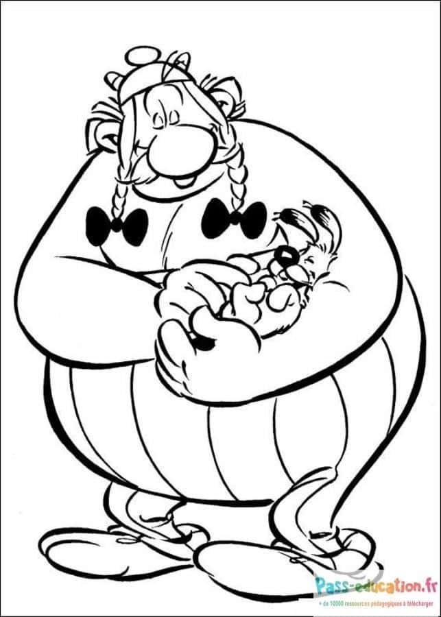 Coloriage Obélix et Idéfix à imprimer et colorier