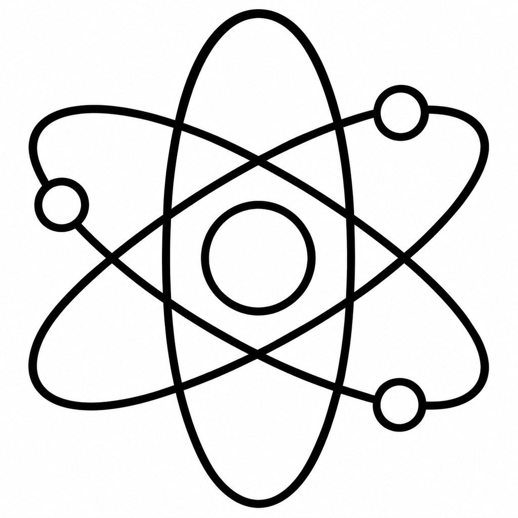 Coloriage Atome et ses électrons à imprimer et colorier