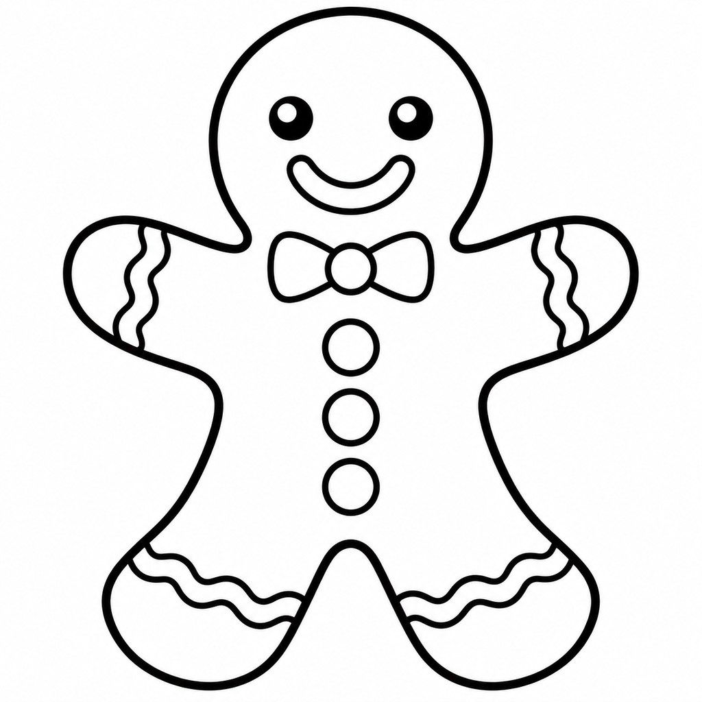 Coloriage Bonhomme en pain d'épice à imprimer et colorier