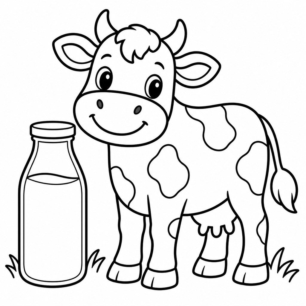 Coloriage Bouteille de lait à l'ancienne à imprimer et colorier
