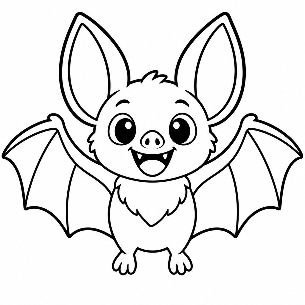 Coloriage Chauve-souris mignonne à imprimer et colorier