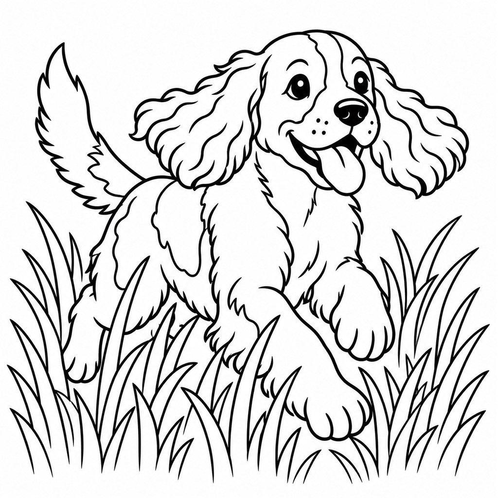 Coloriage Chien de chasse qui court à imprimer et colorier