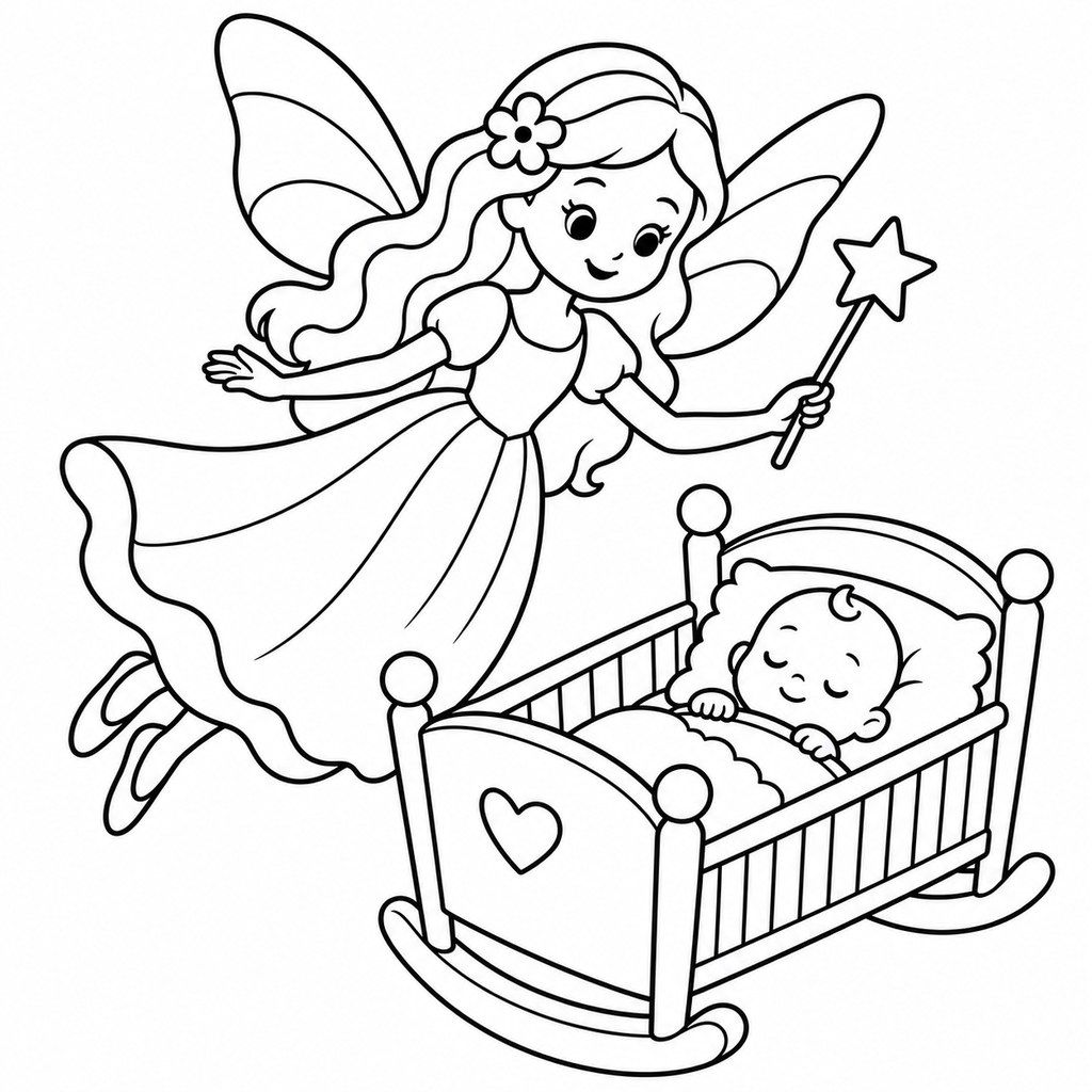 Coloriage Fée marraine à imprimer et colorier