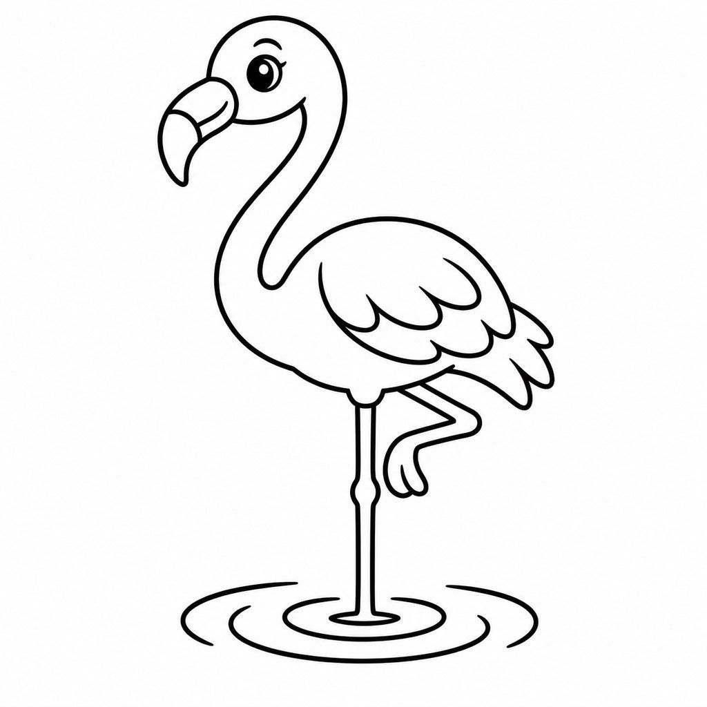 Coloriage Flamant rose à imprimer et colorier