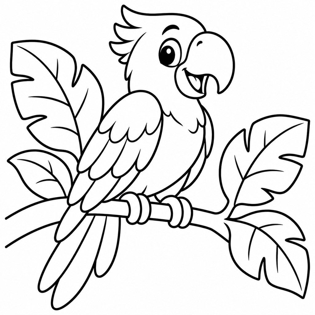 Coloriage Perroquet des tropiques à imprimer et colorier
